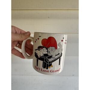 Vintage Russ Ain’t Love Grand Coffee Mug Cats on Piano Heart Music Notes